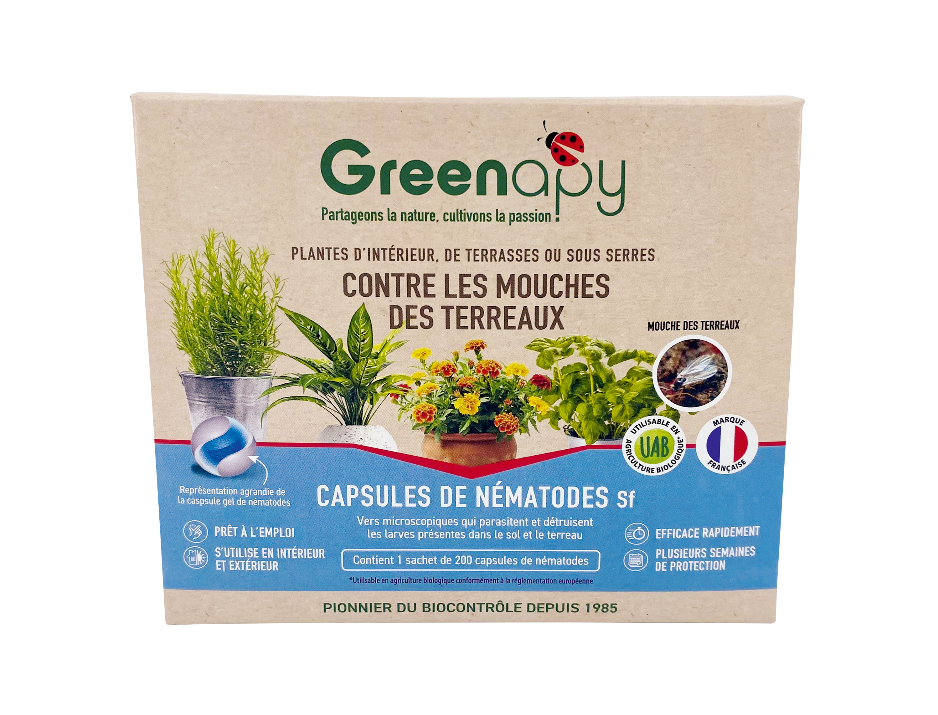 Greenapy - Nématodes anti-mouches des terreaux capsules - Greenapy