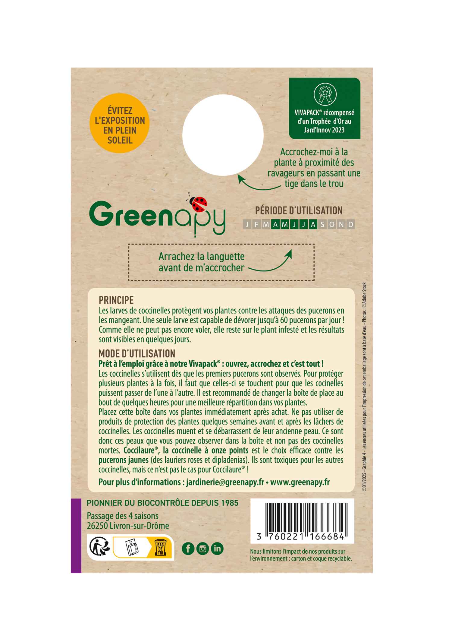 Greenapy - Coccinelles 50 larves Coccilaure anti pucerons Vivapack - Greenapy - Image 5