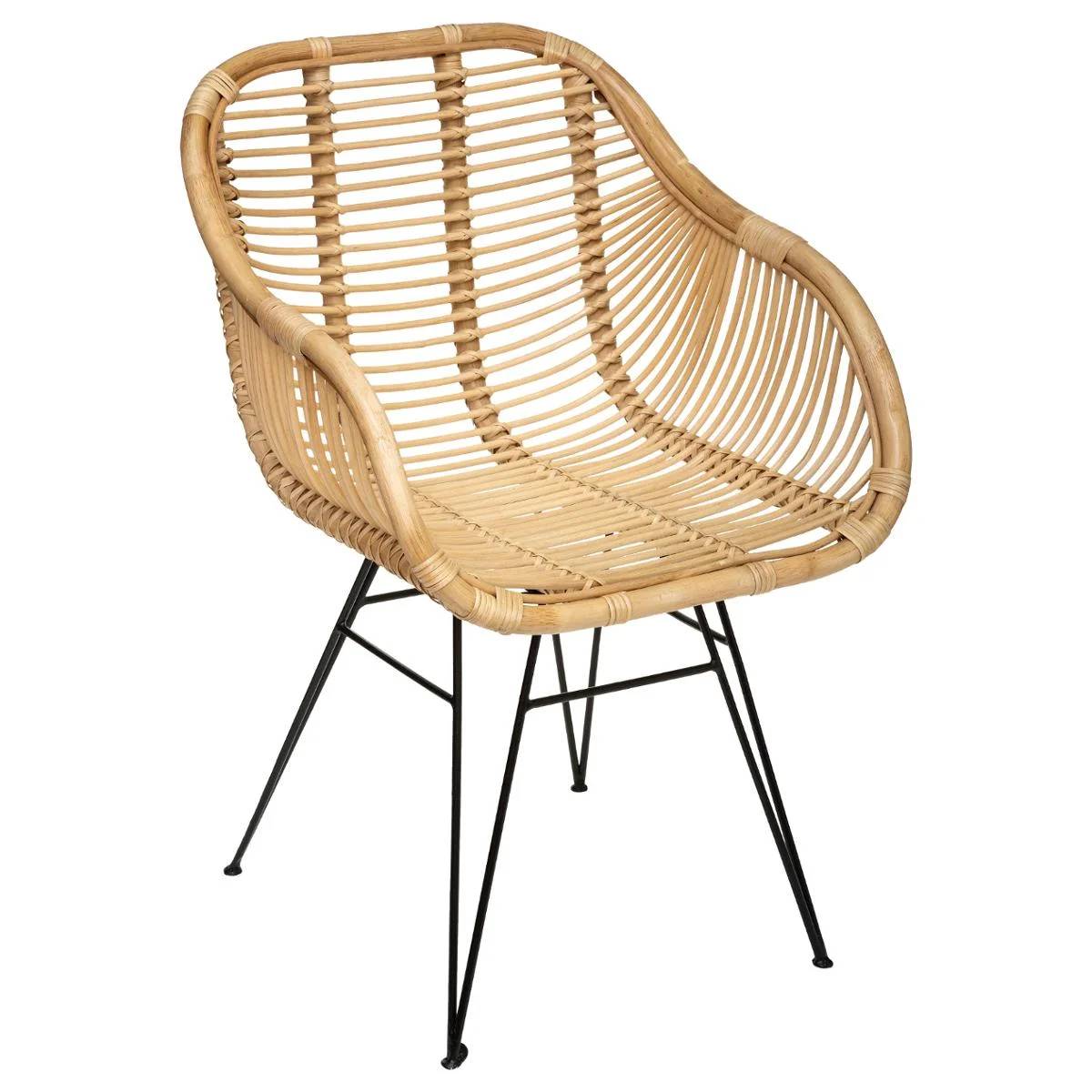 Fauteuil rotin naturel L 57,5 cm l 60 cm H 85 cm – ATMOSPHERA - Image 1