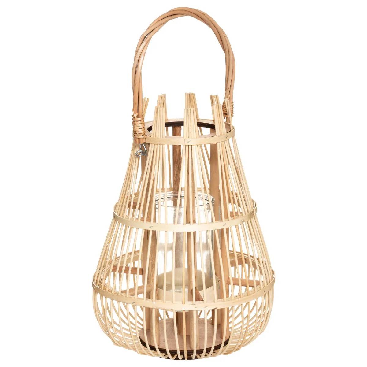 Panier lanterne beige H 37,5 cm - ATMOSPHERA - Image 2