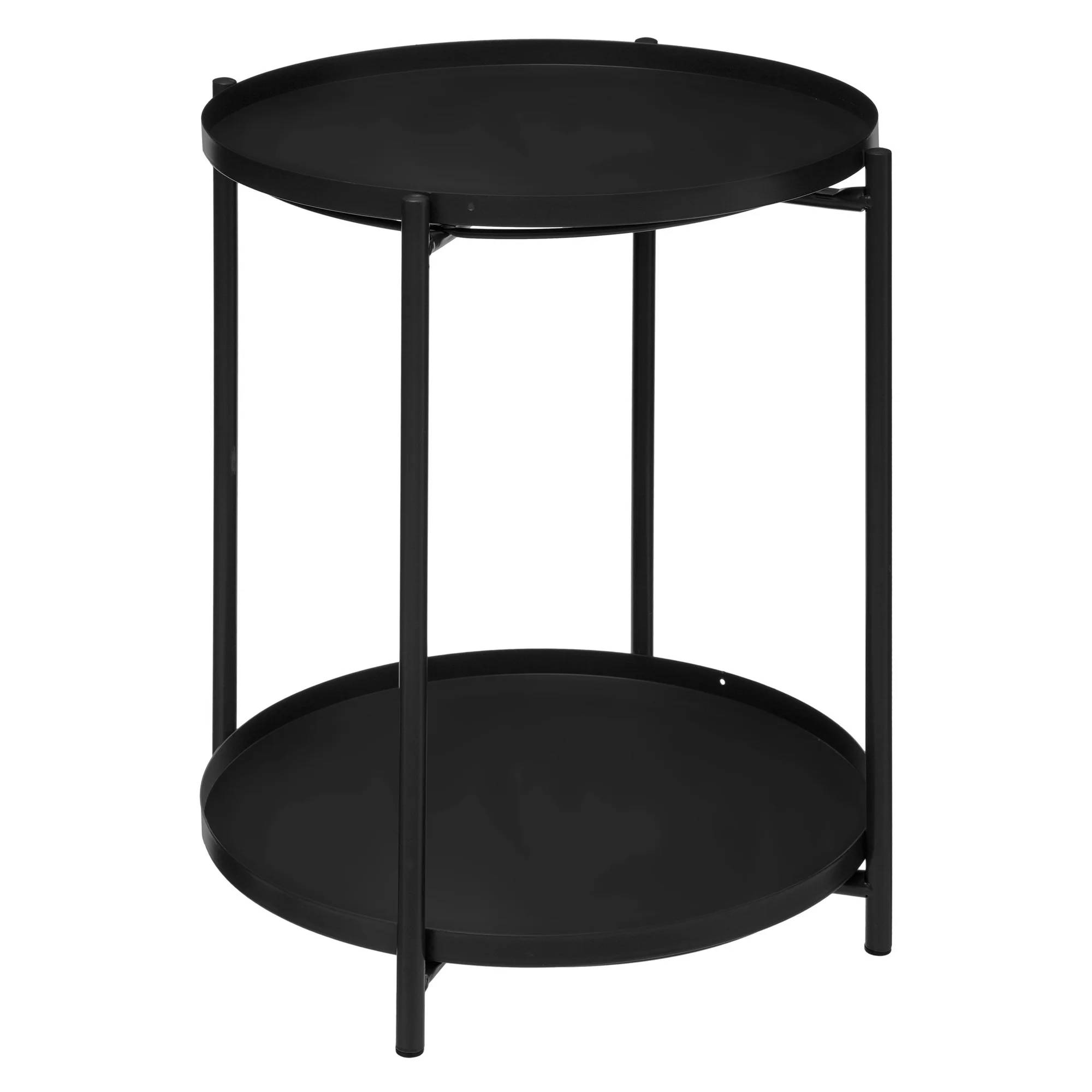 Table d'appoint Salon Métal Noir Ø 45 cm H 52,5 cm - ATMOSPHERA - Image 1