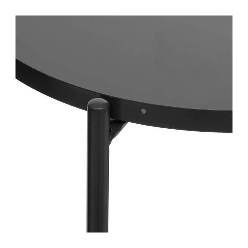 Table d'appoint Salon Métal Noir Ø 45 cm H 52,5 cm - ATMOSPHERA - Image 5