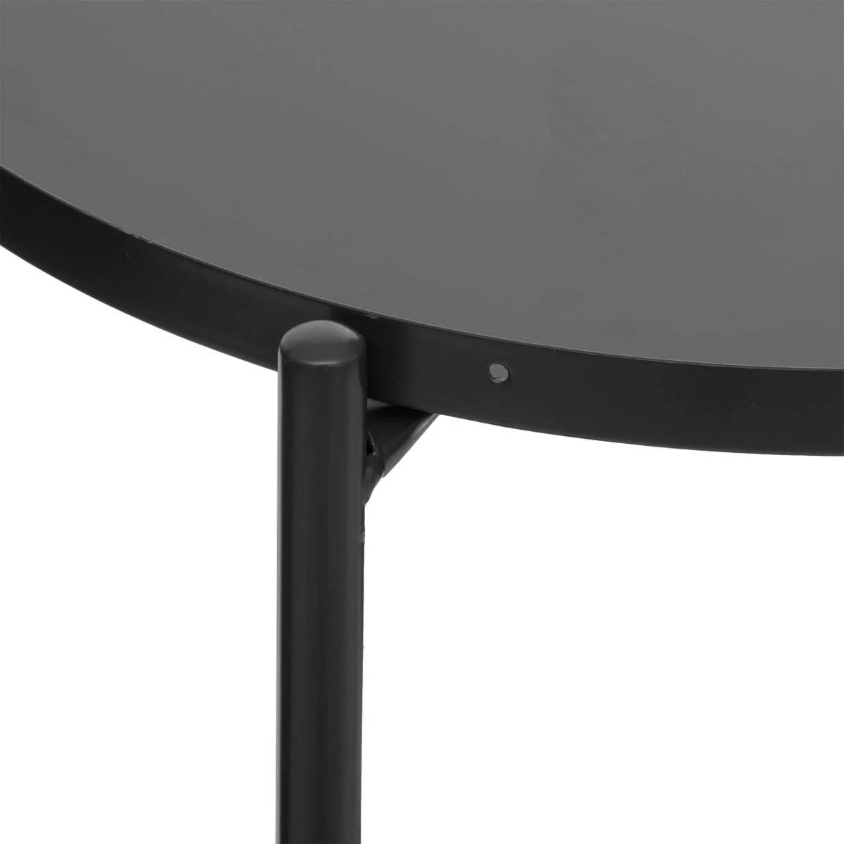 Table d'appoint Salon Métal Noir Ø 45 cm H 52,5 cm - ATMOSPHERA - Image 3