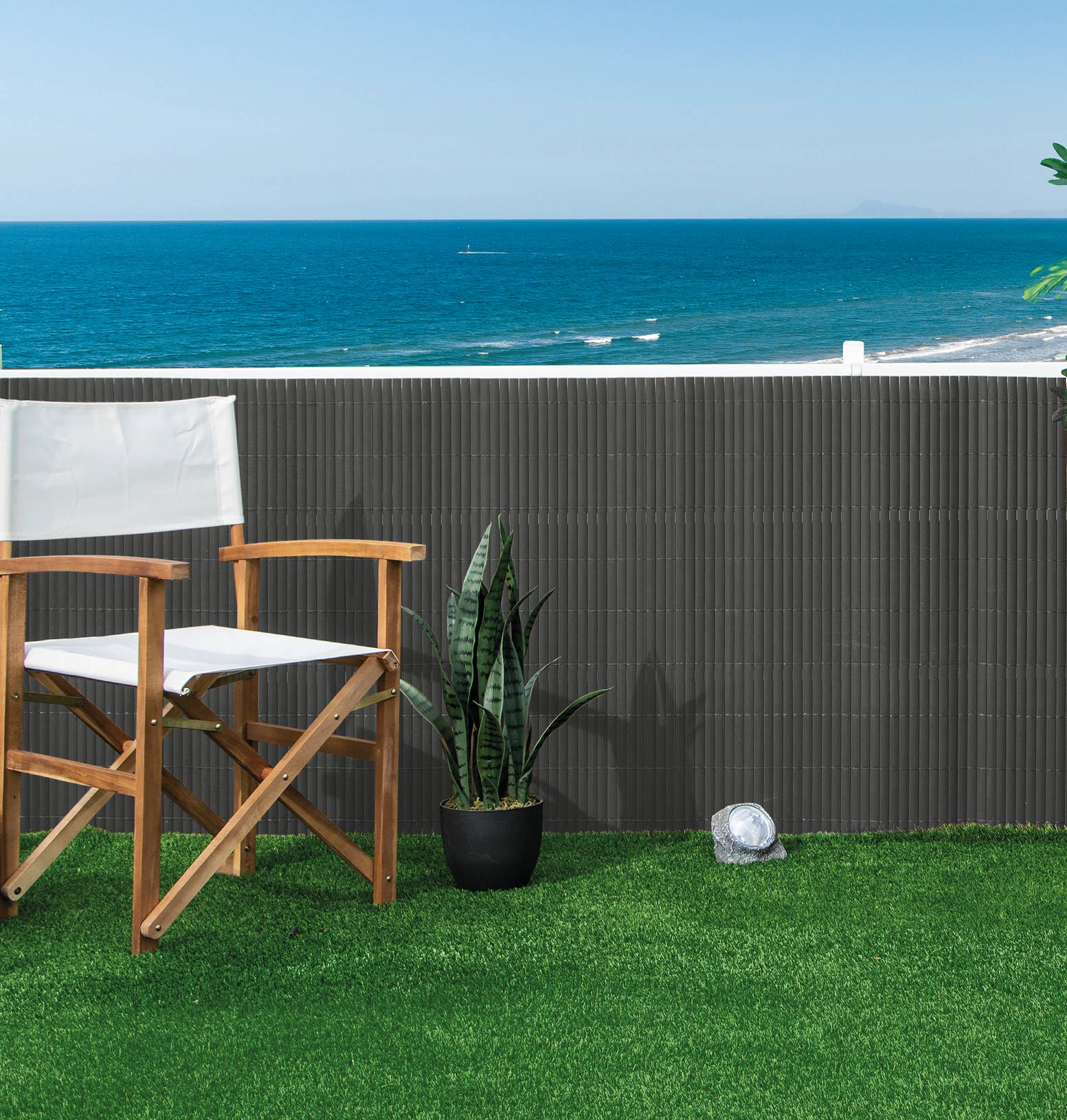 Canisse PVC double face anthracite L.3 m H.1 m ép.20 mm - Nortene - Image 3