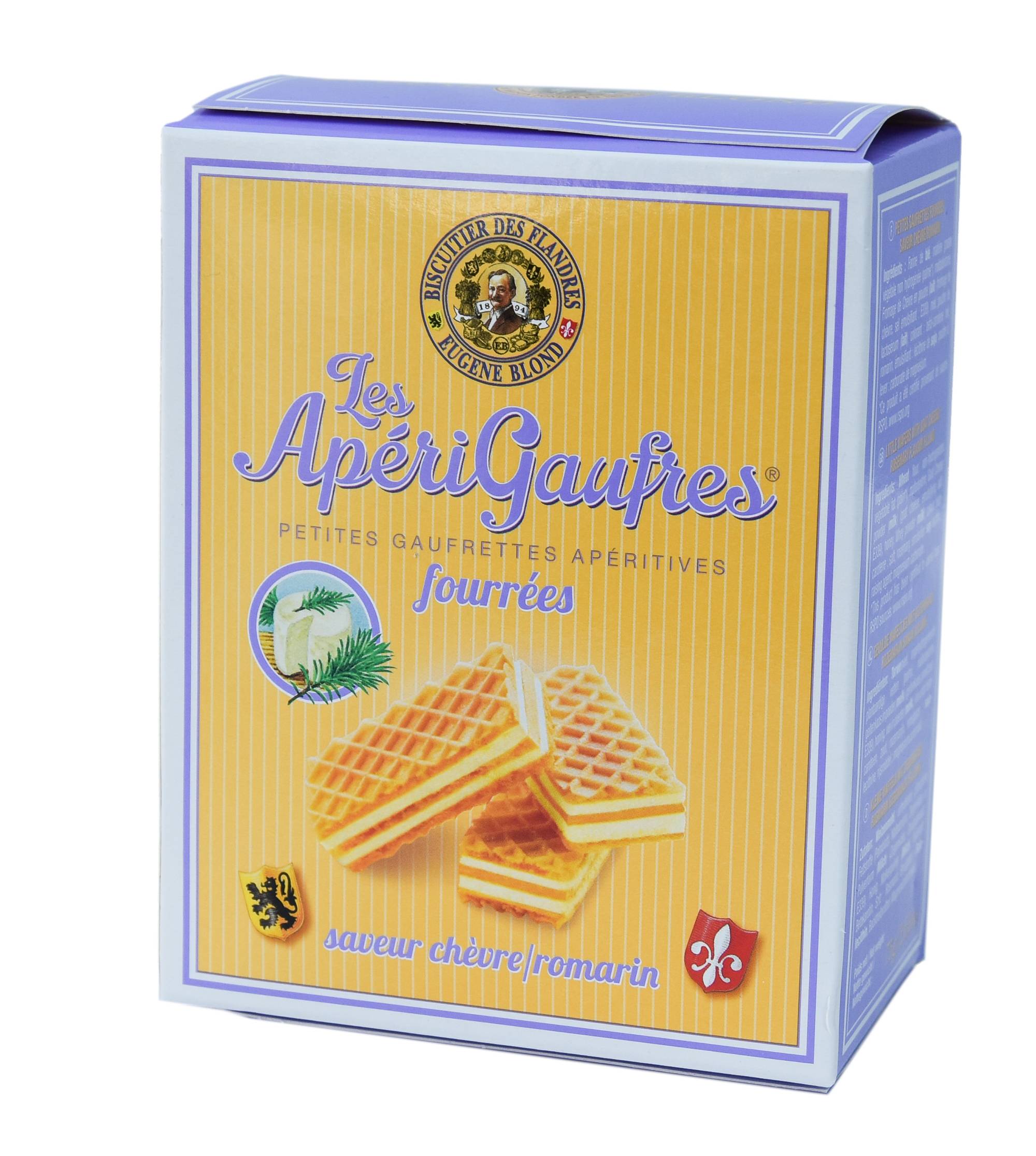 Eugène Blond - Apérigaufres fourrées chèvre & romarin – 75 g - Eugène Blond