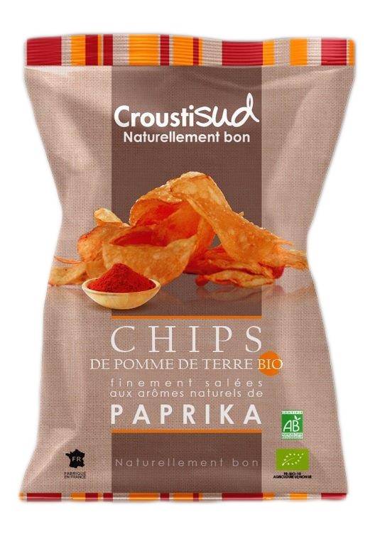 Croustisud - Chips bio de pommes de terre  au paprika 100 g - Croustisud - Image 1