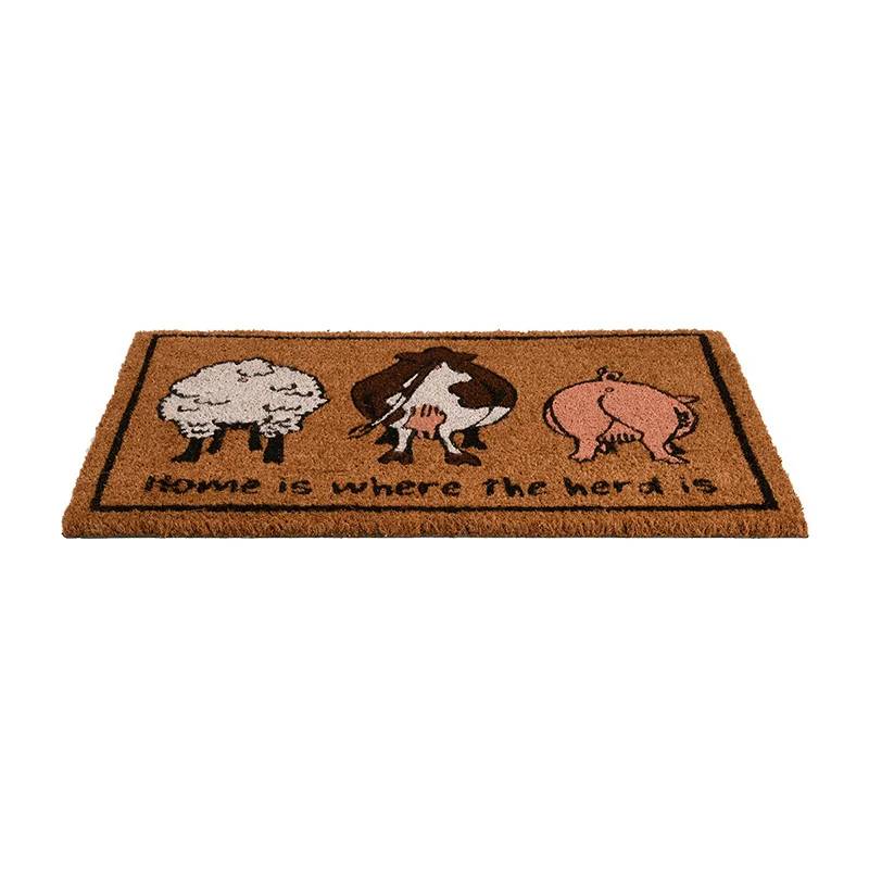 Paillasson Animaux Ferme Coco PVC L. 40,4 cm l. 61 cm H. 1,7 cm - ESSCHERT DESIGN - Image 1