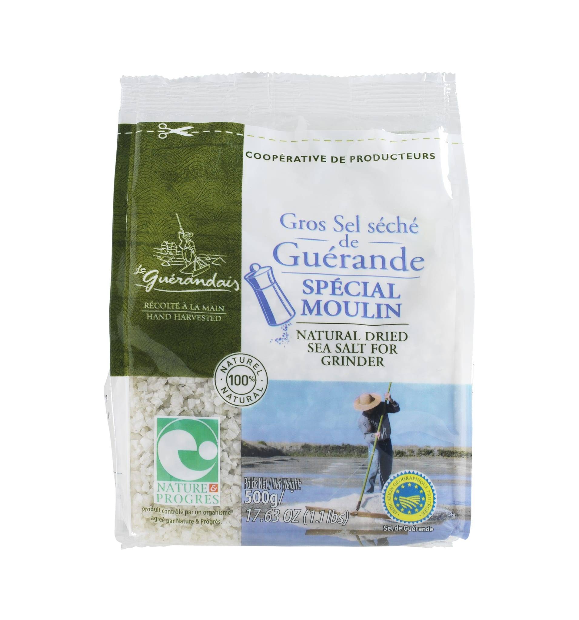 GROS SEL SECHE SACHET 500 G (RECHARGE) NATURE ET PROGRES - IGP
