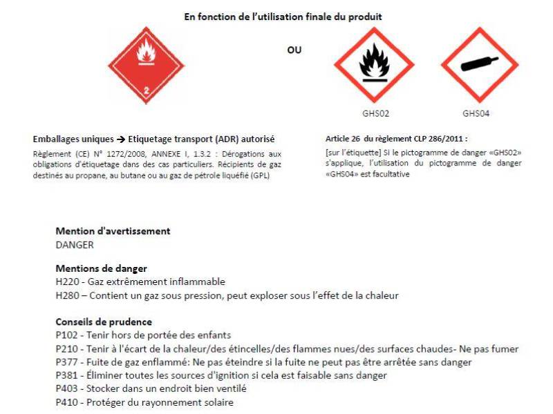 Bouteille de gaz butane 10 kg légère niveau de gaz visible