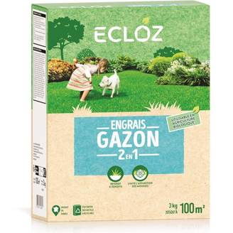 Ecloz - Engrais gazon 2 en 1 qui limite apparition mousse Ecloz 100 m²