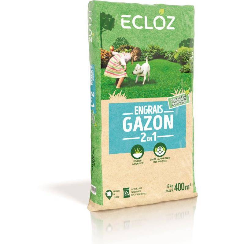 Ecloz - Engrais gazon 2 en 1 qui limite apparition mousse Ecloz 400 m²