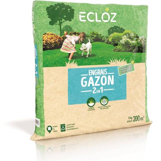 Ecloz - Ecloz - Engrais gazon 2 en 1 limite apparition mousse 200 m² - Image 2
