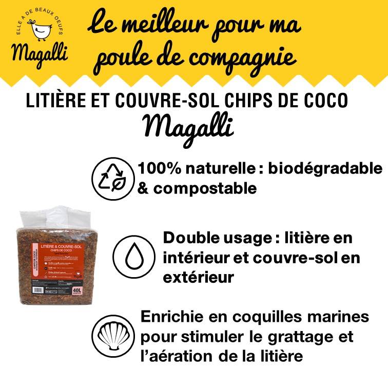 Magalli - Litière couvre-sol pour poulailler aux chips de coco 100% naturelles - MAGALLI - Image 2
