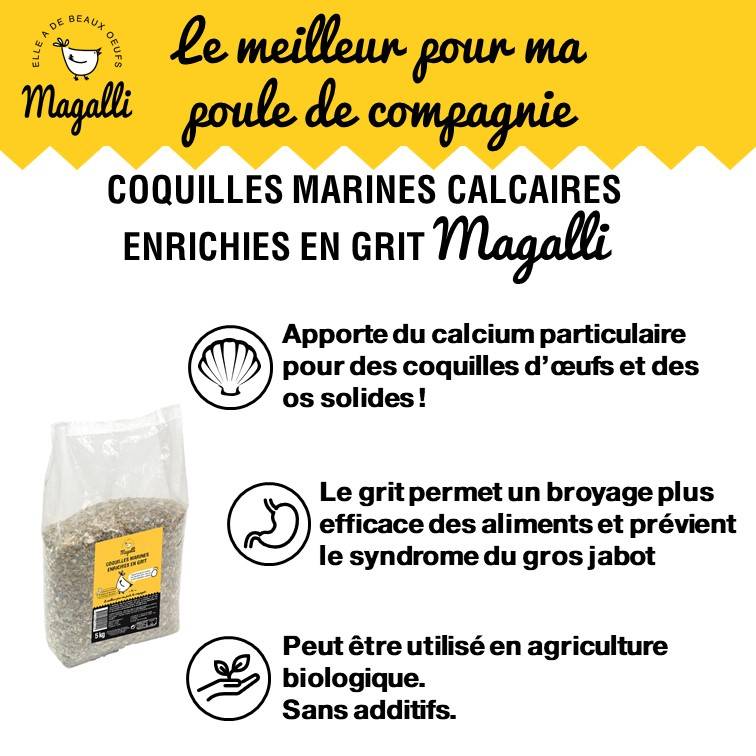 Magalli - Coquilles Marines Calcaires Enrichies En Grit 5 kg - MAGALLI - Image 3