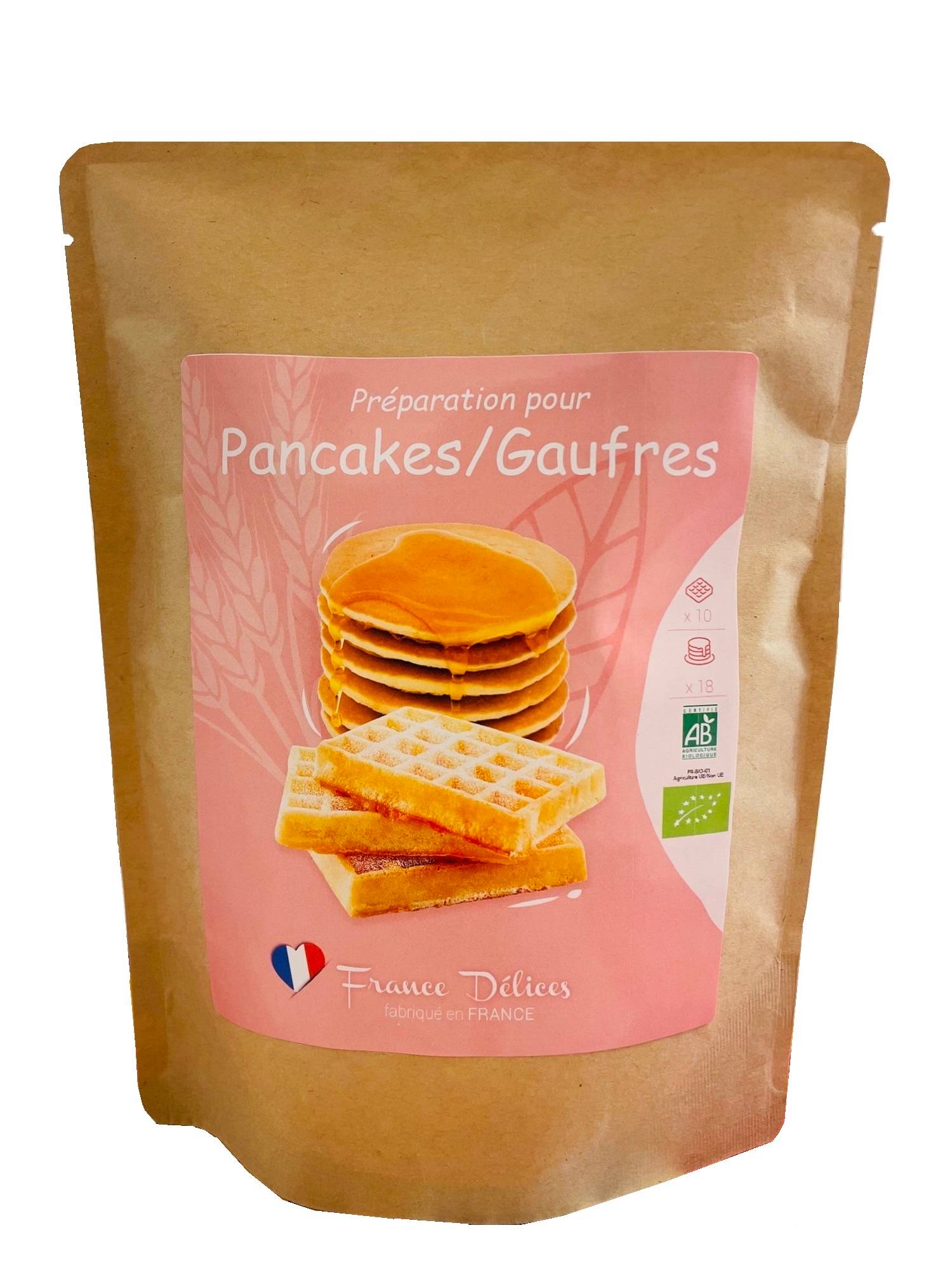 France Délices - Préparation Pancakes Gaufres Bio 2-en-1 300 g - FRANCE DÉLICES - Image 1