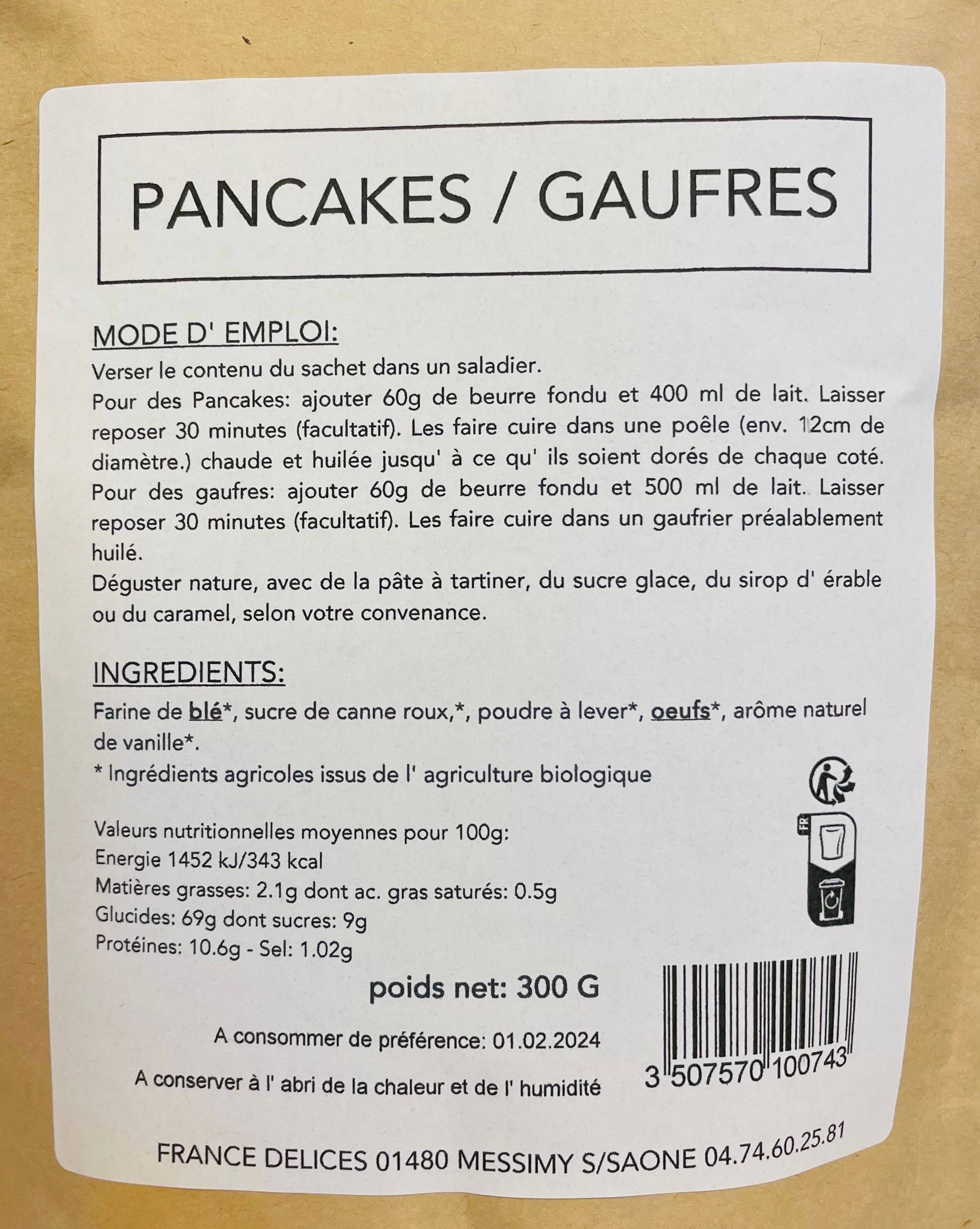 France Délices - Préparation Pancakes Gaufres Bio 2-en-1 300 g - FRANCE DÉLICES - Image 2