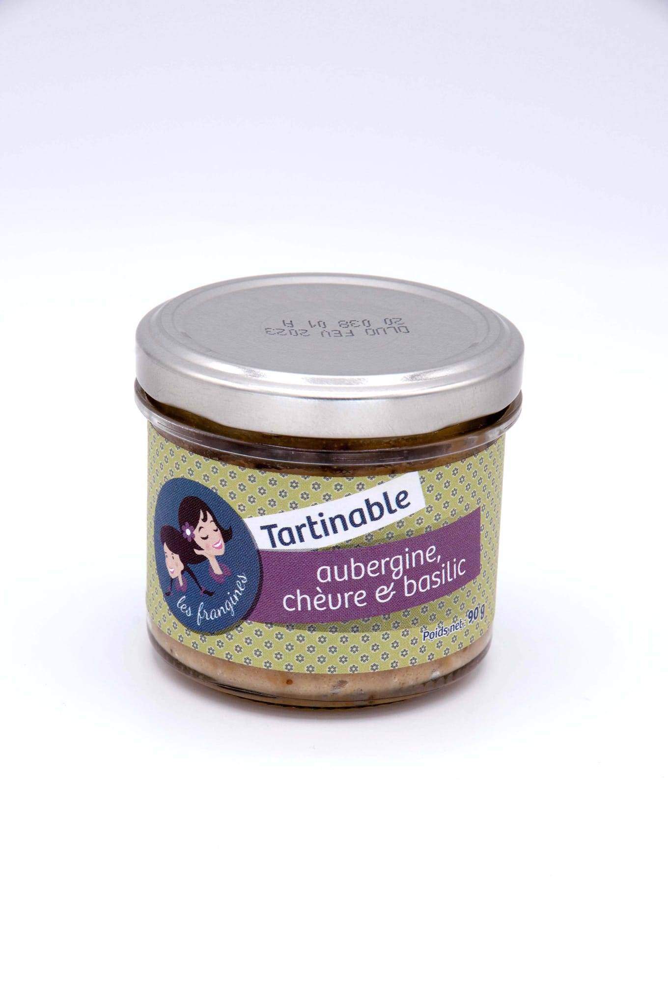 Les Frangines - Tartinable aubergine chèvre et basilic 90 g - Les Frangines