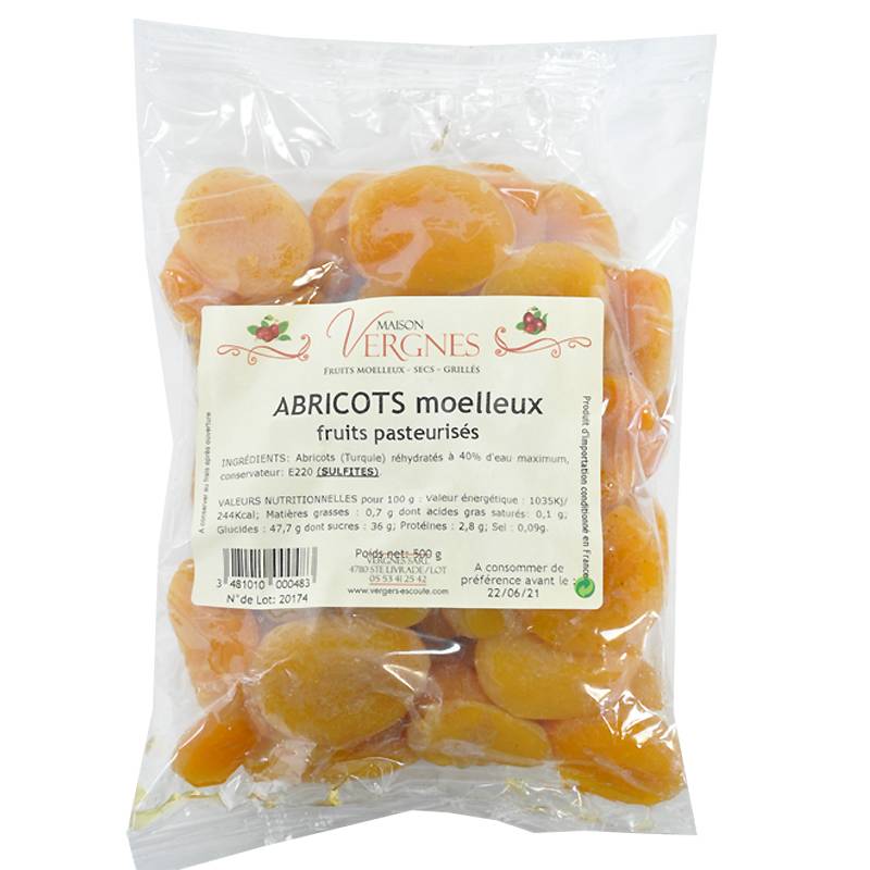 Les Vergers d'Escoute - Les Vergers d'Escoute - Sachet abricots moelleux 500 g