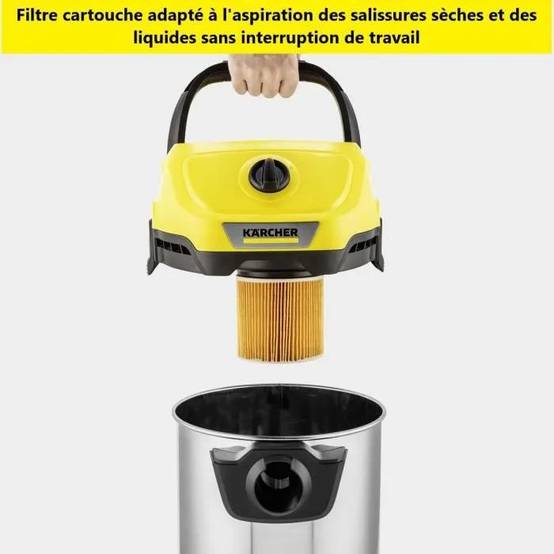 Aspirateur eau et poussières cuve inox 19L câble 4 m Karcher WD 3 S V-19/4/20 - Karcher - Image 10