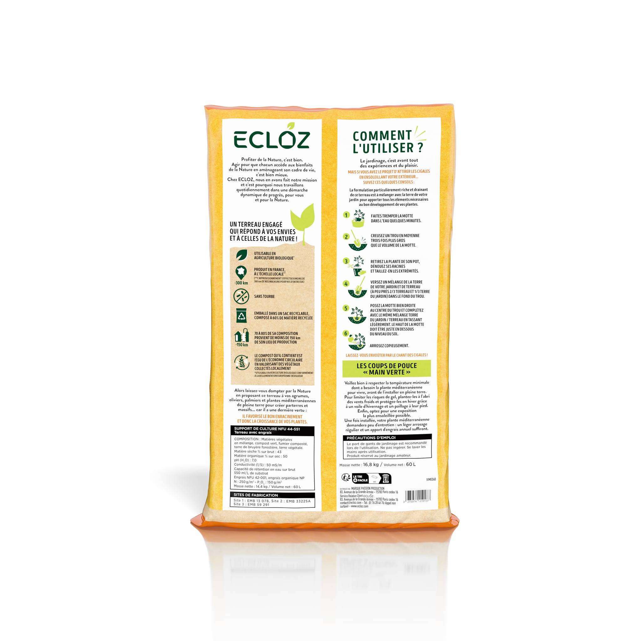 Ecloz - Terreau Agrumes et Plantes méditerranéennes sac de 60 L - ECLOZ - Image 2