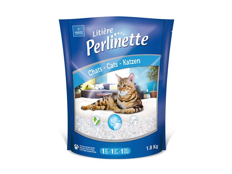 Litière Chat Silice Perlinette 4L 1,8Kg - DEMAVIC