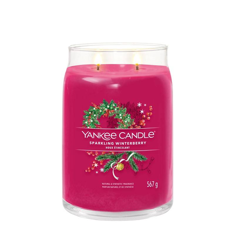 Bougie grand pot en cire soja fuchsia 567 g Pétillant Winterberry - Yankee candle - Image 3