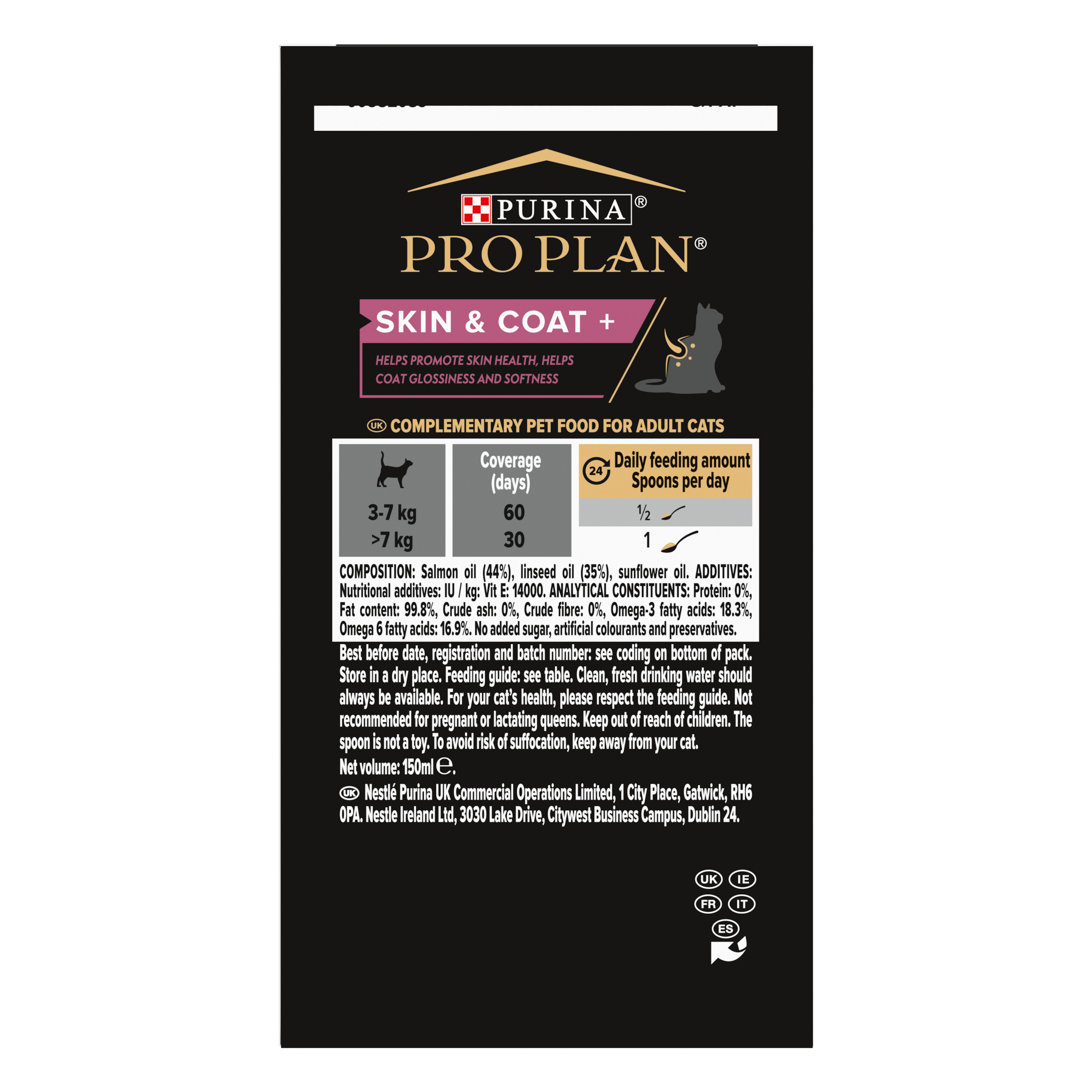 Purina Pro Plan - PRO PLAN Skin & Coat+ Chat Aliment complémentaire 150ml - Image 6