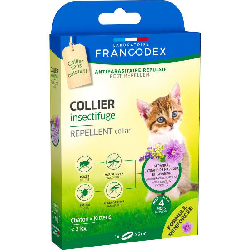 Collier insectifuge chatons sans PVC 35 cm - FRANCODEX - Image 3