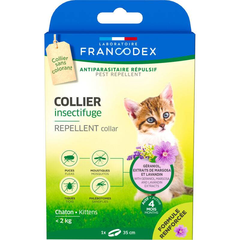 Collier insectifuge chatons sans PVC 35 cm - FRANCODEX - Image 4