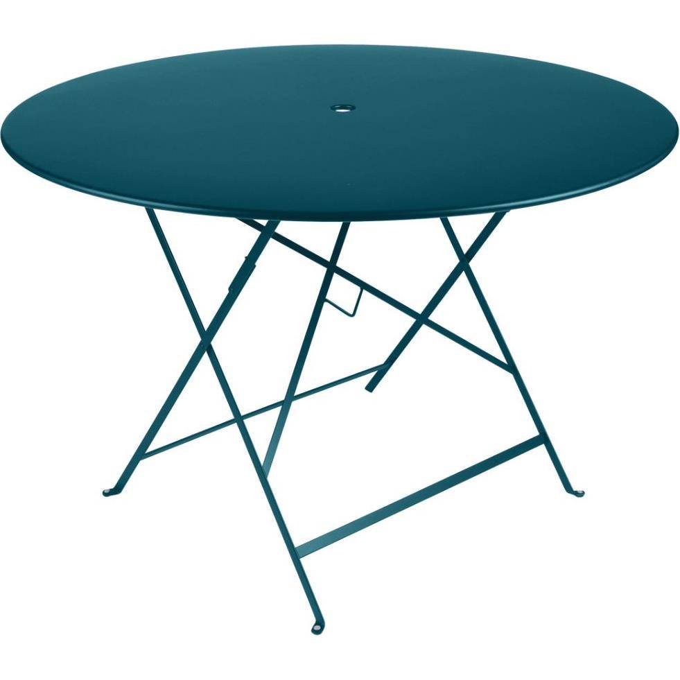 Fermob - Table de jardin ronde pliante acier bleu acapulco 6 personnes Bistro FERMOB - Image 1
