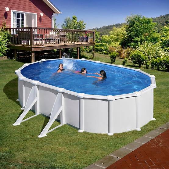 Gré - Piscine hors-sol Atlantis Acier Blanc 5,27 x 3,27 H 1,32 m - GRE - Image 13
