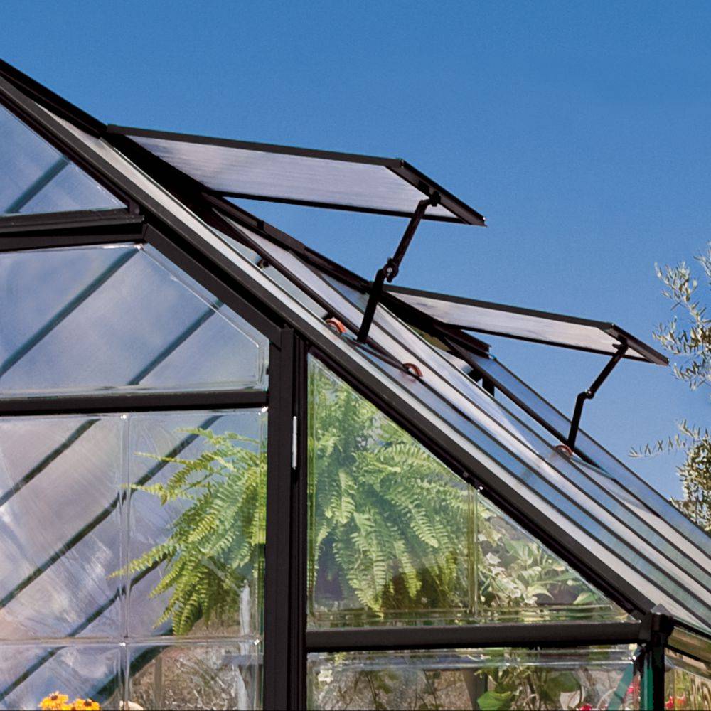 Canopia by Palram - Serre de jardin polycarbonate aluminium gris 11,1 m² Victory Orangery + embase - Canopia by Palram - Image 16