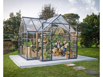 Canopia by Palram - Serre de jardin polycarbonate aluminium gris 11,1 m² Victory Orangery + embase - Canopia by Palram