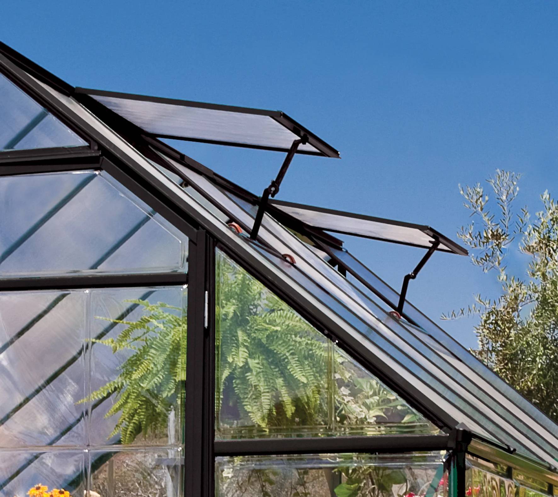 Canopia by Palram - Serre de jardin polycarbonate aluminium gris 11,1 m² Victory Orangery + embase - Canopia by Palram - Image 20