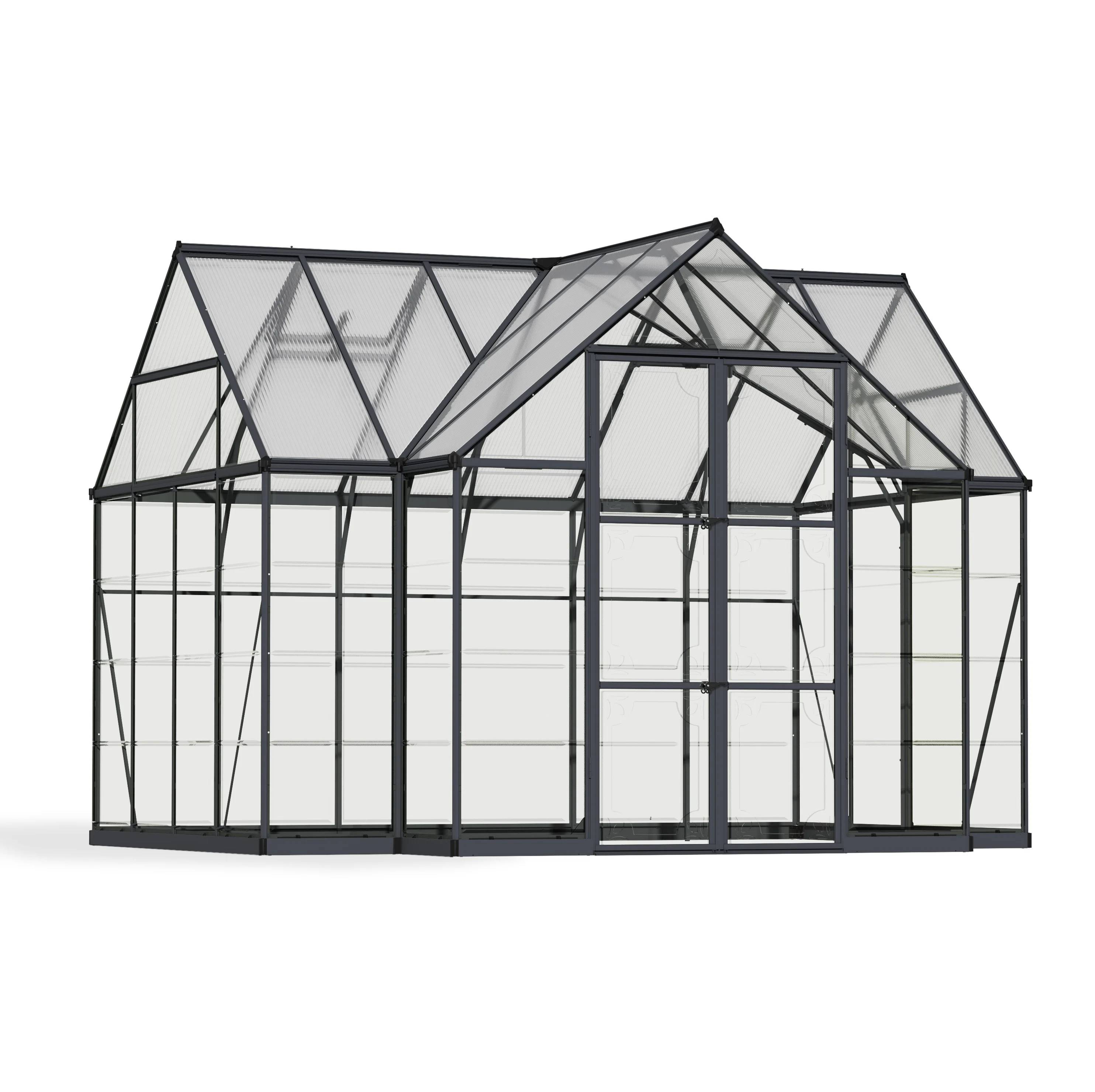 Canopia by Palram - Serre de jardin polycarbonate aluminium gris 11,1 m² Victory Orangery + embase - Canopia by Palram - Image 18