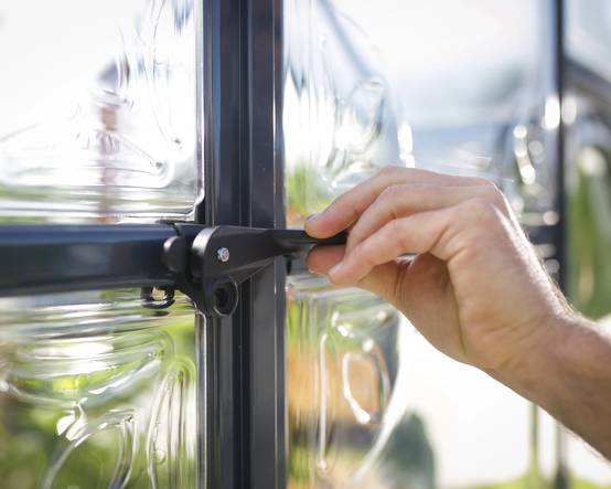 Canopia by Palram - Serre de jardin polycarbonate aluminium gris 11,1 m² Victory Orangery + embase - Canopia by Palram - Image 21