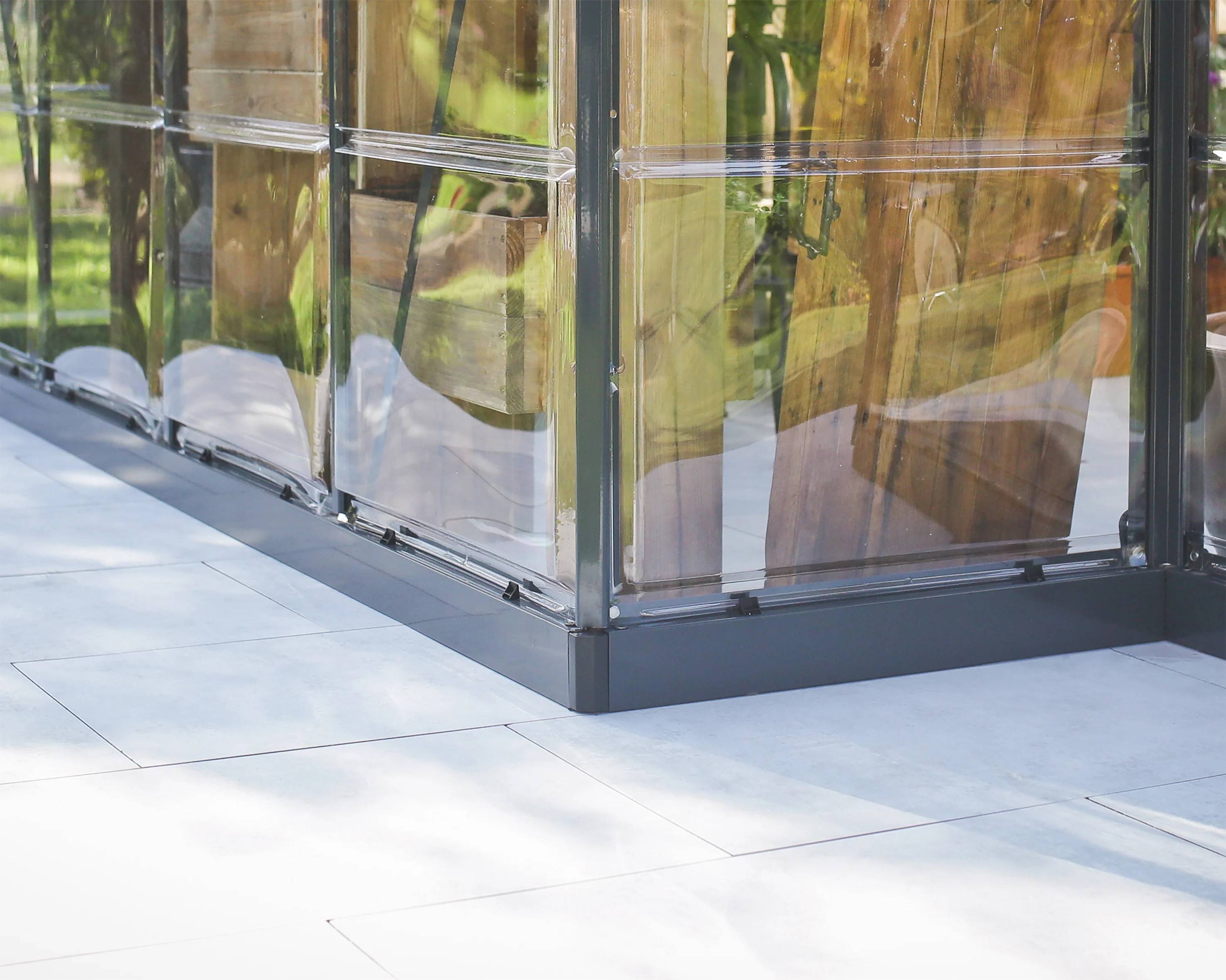Canopia by Palram - Serre de jardin polycarbonate aluminium gris 11,1 m² Victory Orangery + embase - Canopia by Palram - Image 23