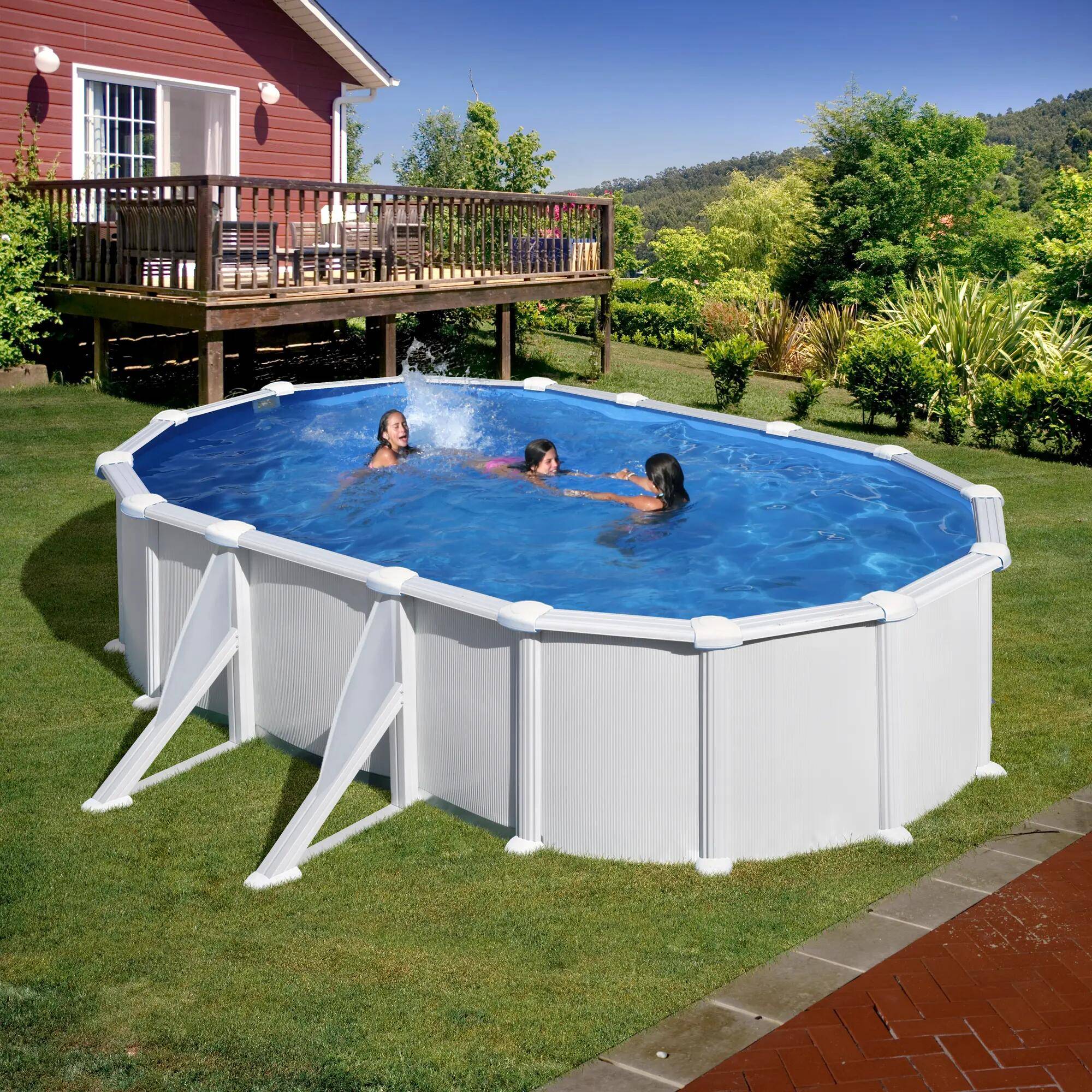 Gré - Piscine acier ovale blanche 6,34 x 3,99 x 1,32 m modèle Atlantis – GRE - Image 13