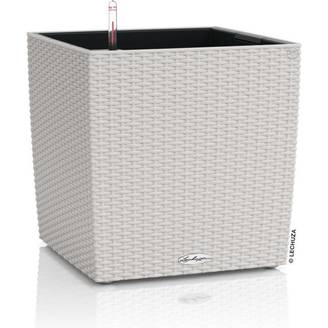 Pot de fleur Lechuza Cube Cottage 40 cm gris clair