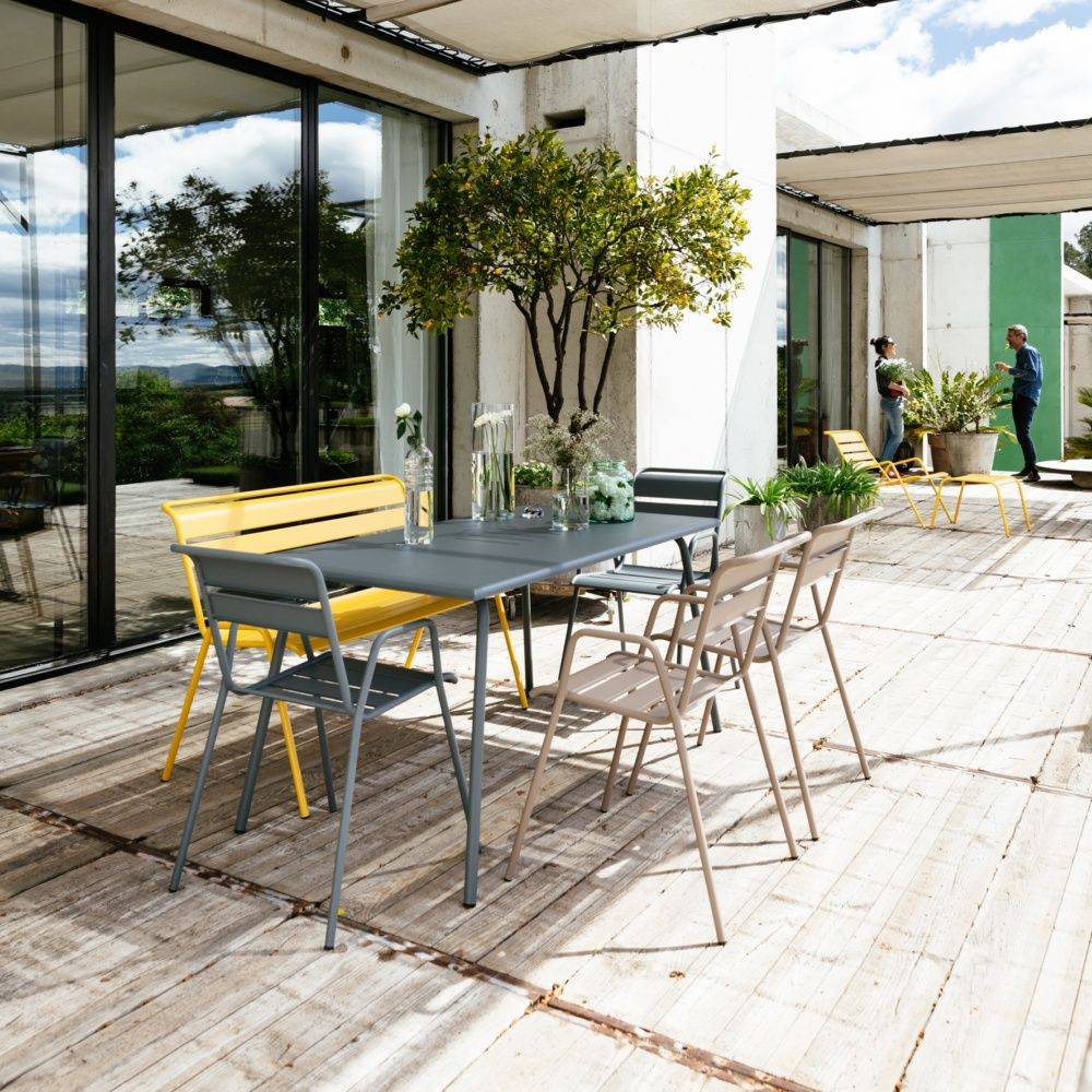Fermob - Table de jardin rectangulaire acier gris orage 6 personnes Monceau Fermob - Image 2