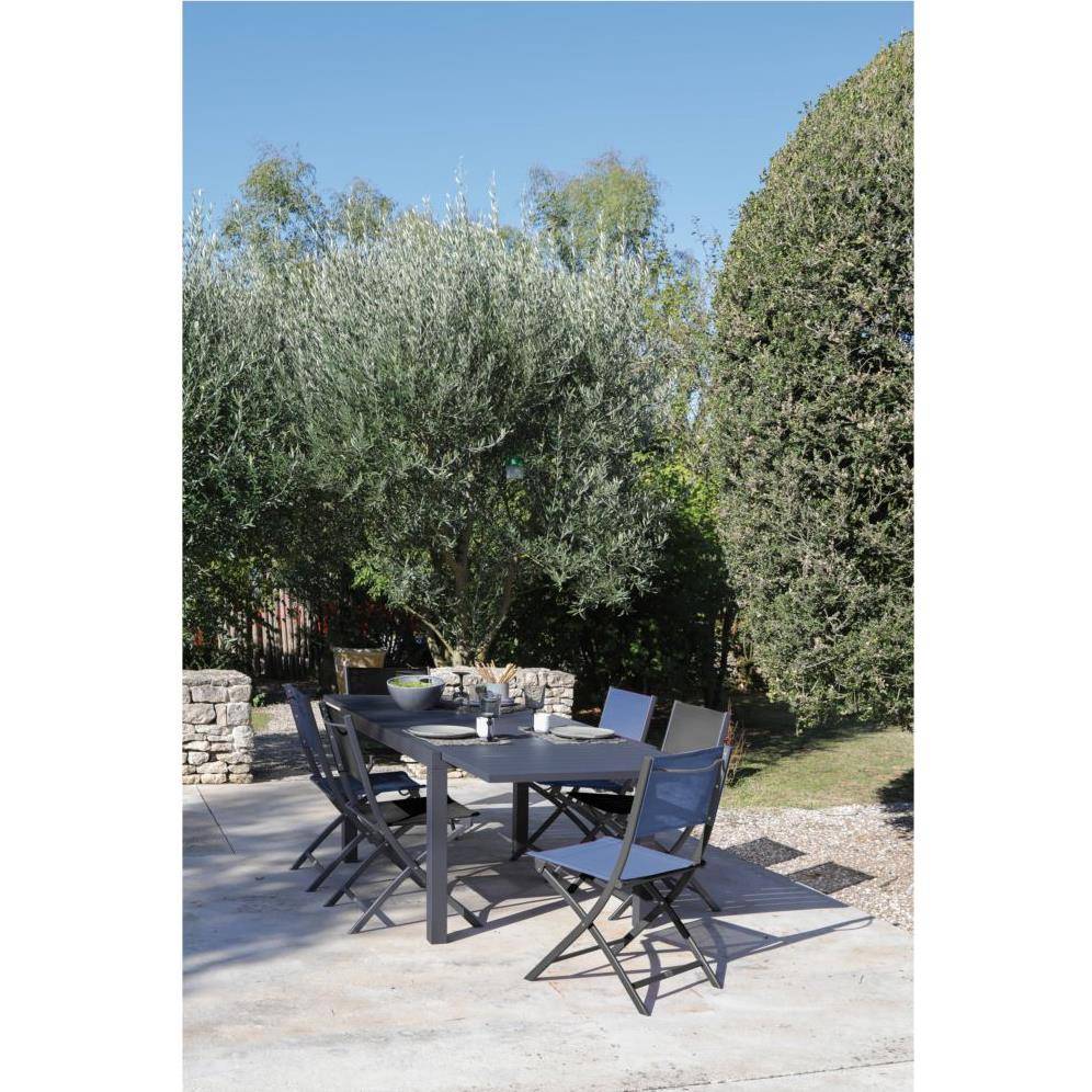 Pro Loisirs - Table de jardin rectangulaire extensible alu graphite 10 personnes Alice Proloisirs - Image 3