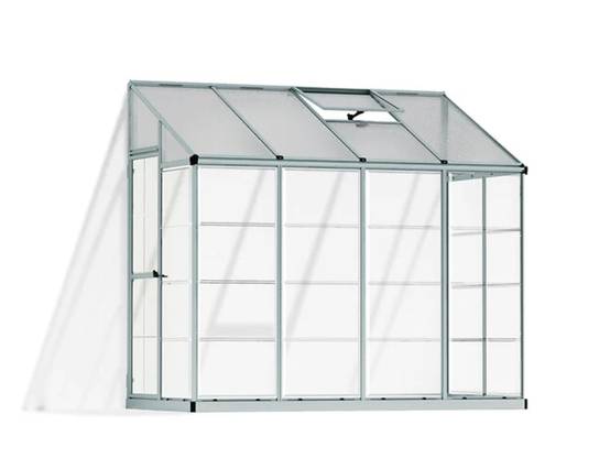 Canopia by Palram - Serre de jardin adossée polycarbonate aluminium brut 3 m² Lean to avec embase - Canopia by Palram - Image 4