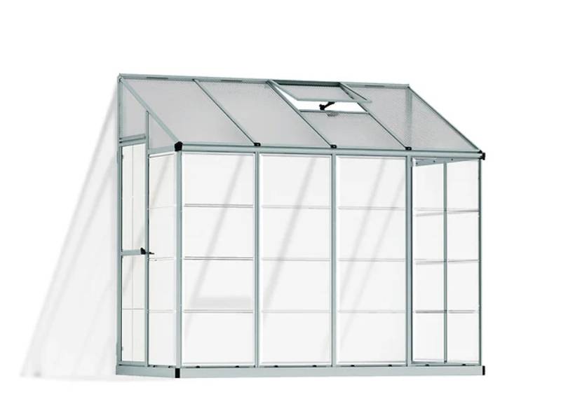 Canopia by Palram - Serre de jardin adossée polycarbonate aluminium brut 3 m² Lean to avec embase - Canopia by Palram - Image 4