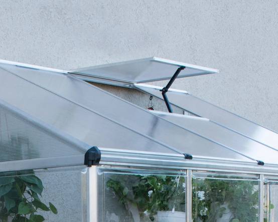 Canopia by Palram - Serre de jardin adossée polycarbonate aluminium brut 3 m² Lean to avec embase - Canopia by Palram - Image 9