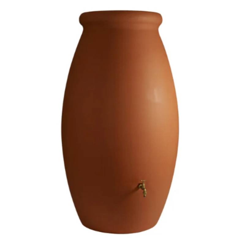 Belli - Récupérateur d'eau de pluie 500L + robinet, collecteur Jarre PE coloris terre cuite  - BELLI - Image 2