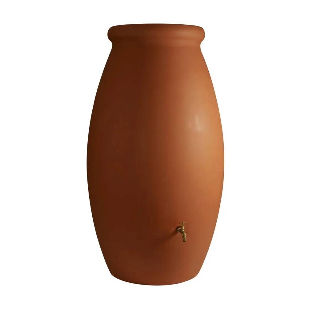 Belli - Récupérateur d'eau de pluie 500L + robinet, collecteur Jarre PE coloris terre cuite  - BELLI - Image 4
