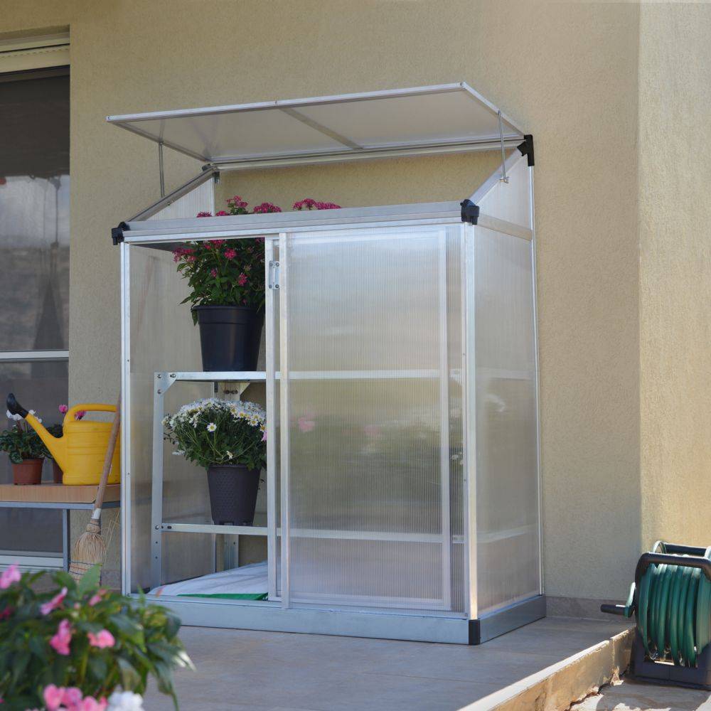 Canopia by Palram - Serre balcon adossée polycarbonate alu - 0,80 m² - Palram Canopia - Image 1