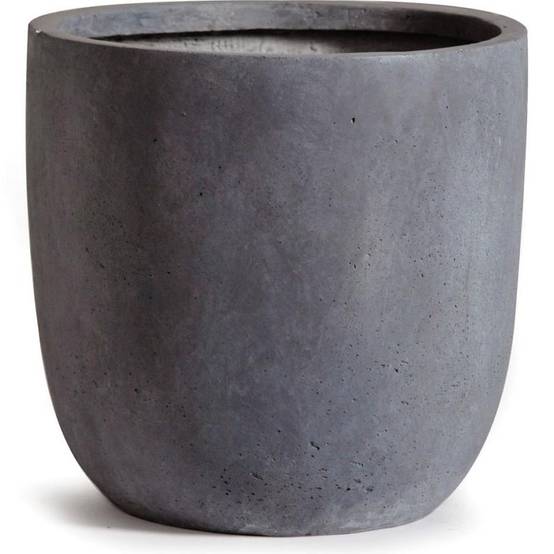 Pot en fibre de terre Egg Ø34 H33 cm anthracite - Image 1