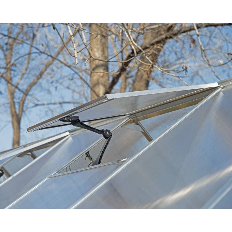 Canopia by Palram - Serre de jardin polycarbonate aluminium brut 5,7 m² Mythos avec embase - Canopia by Palram - Image 11