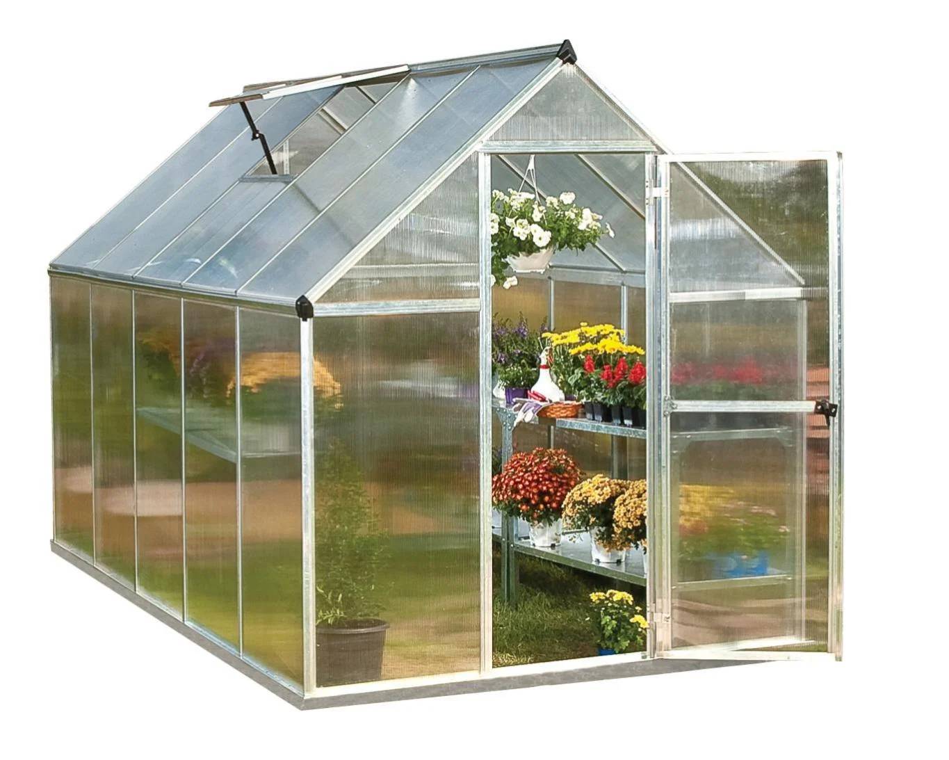 Canopia by Palram - Serre de jardin polycarbonate aluminium brut 5,7 m² Mythos avec embase - Canopia by Palram - Image 9